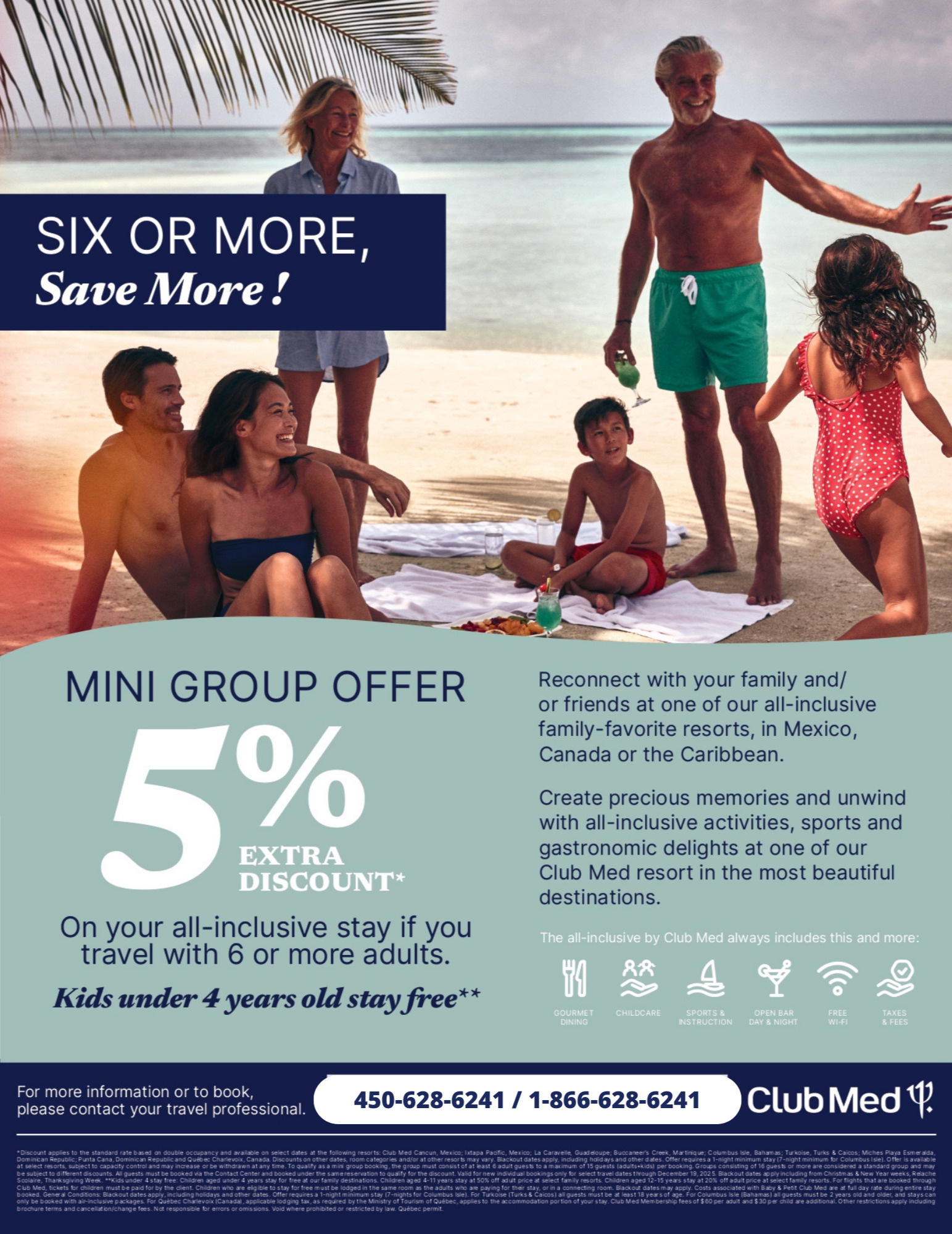 Club Med Promotion: Mini-Group Offer 5% extra discount with Voyages Mascouche
