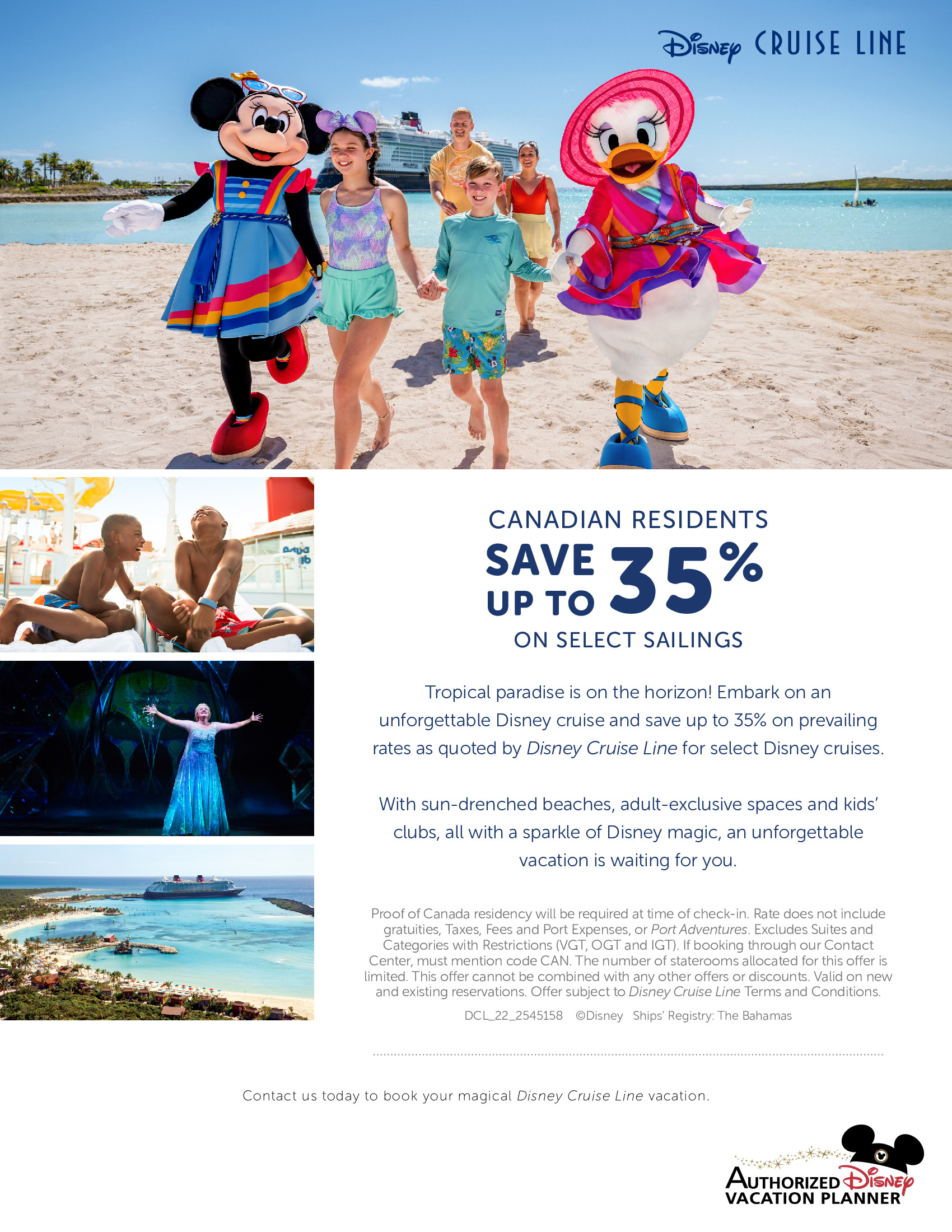 Canadian Residents - Save up to 35% on select Disney Cruise Line sailings
