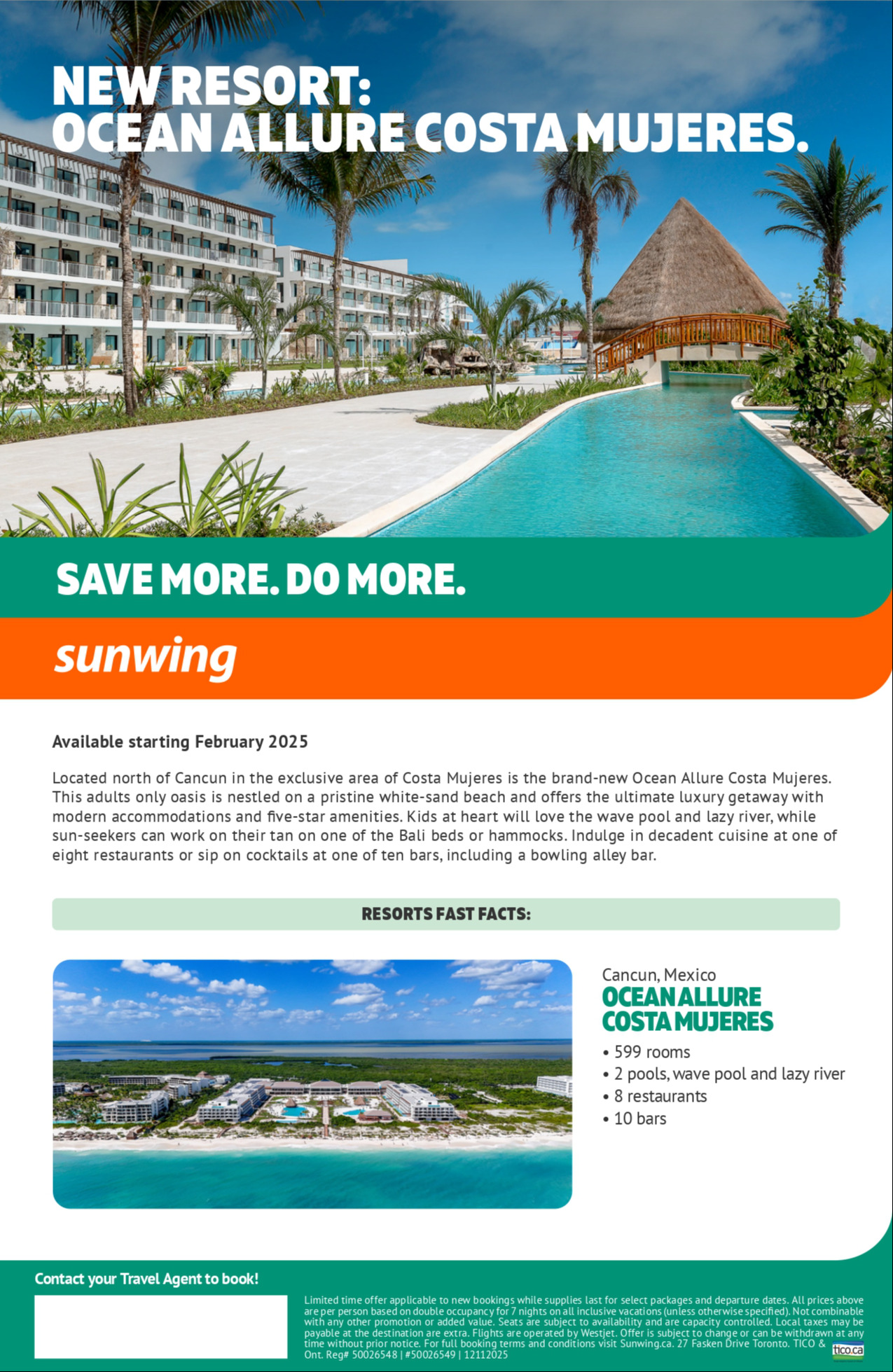 Sunwing Vacations Promotion New Resort Ocean Allure Costa Mujeres with Voyages Aqua Terra Mascouche