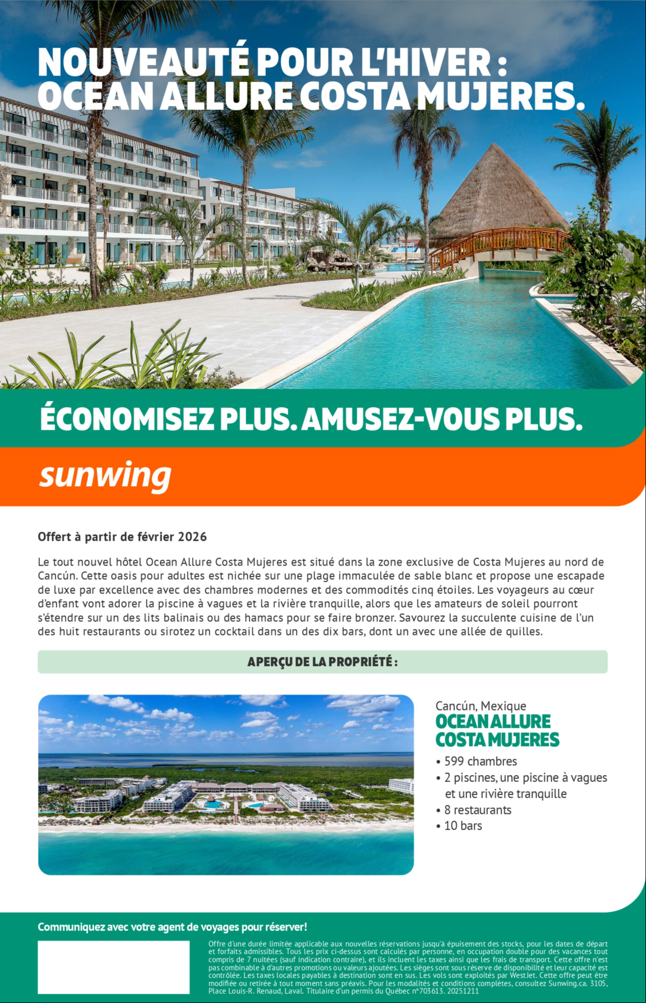 Promotion Vacances Sunwing Ouragan Mélissa Jamaique avec Voyages Aqua Terra Mascouche SUNWING PROMOTION Flyer SECTION-3 Flyer FR