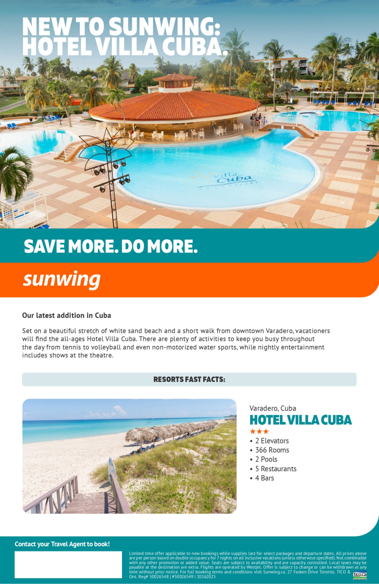 Sunwing Vacations Promotion New To Sunwing Hotel Villa Cuba with Voyages Aqua Terra Mascouche