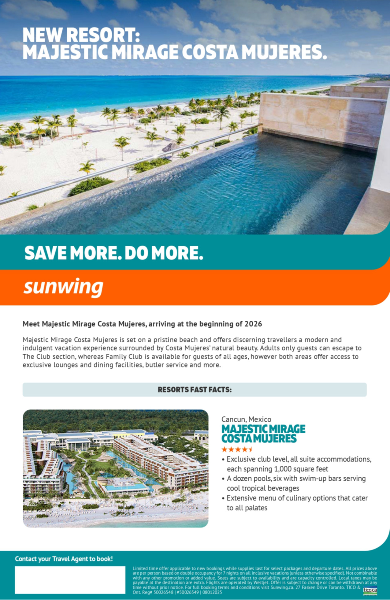 Sunwing Vacations New Resort: Majestic Mirage Costa Mujeres with Voyages Aqua Terra and Voyages Mascouche