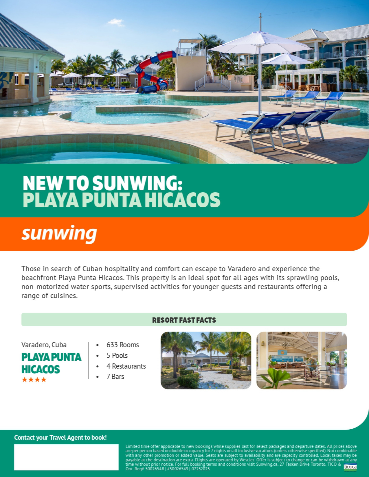 Promotion Vacances Sunwing Nouvel Hôtel : Playa Punta Hicacos avec Voyages Aqua Terra and Voyages Mascouche